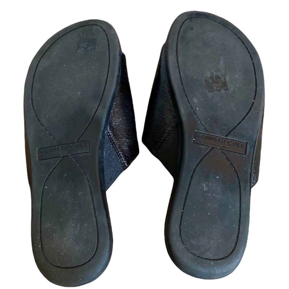 Kenneth Cole Black Stone Embellished Sandals/Slides Size 8 - Picture 5 of 5